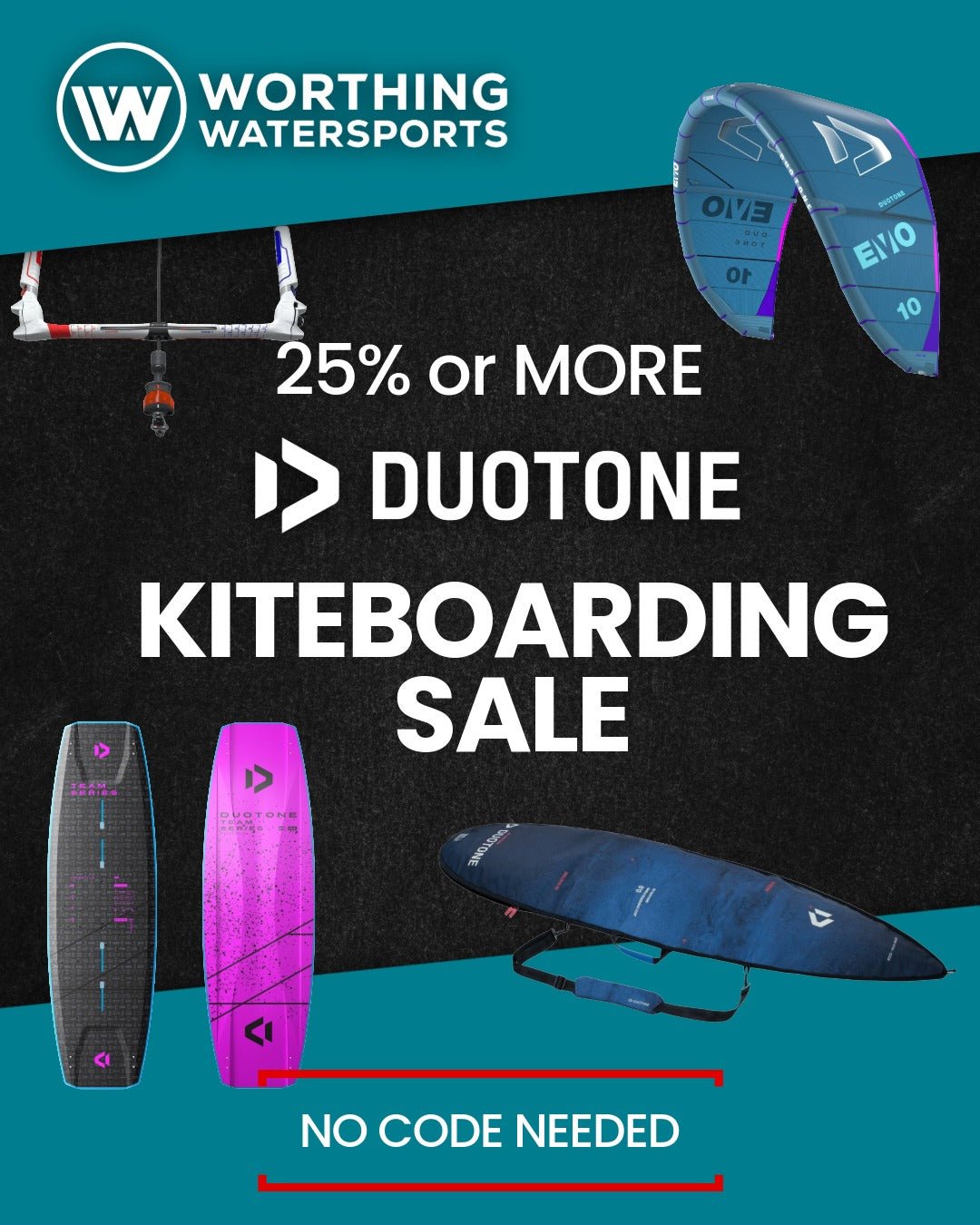 Duotone Kiteboarding Sale – Evo, Neo, Click Bar & More Now Discounted - Worthing Watersports