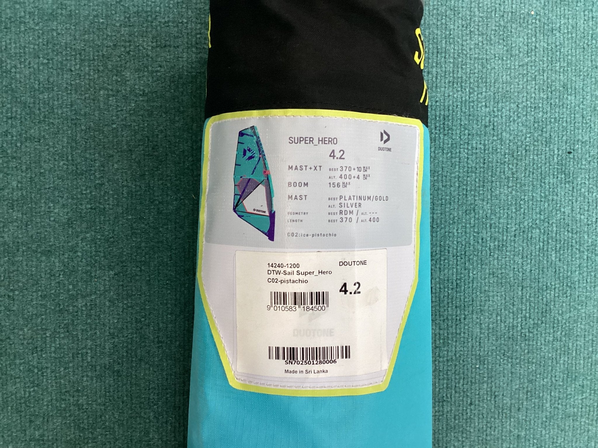 Used Duotone Super_Hero 2025 4.2m Windsurfing sail