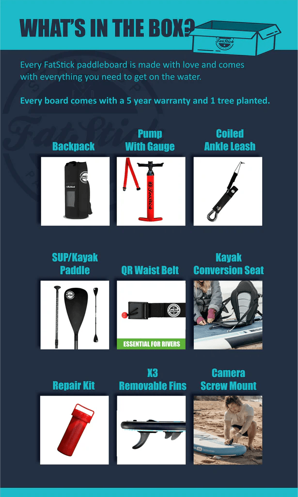 Fatstick AirStick 2026 10'6 Inflatable Stand Up Paddle Board | SUP Package - Worthing Watersports - - FatStick