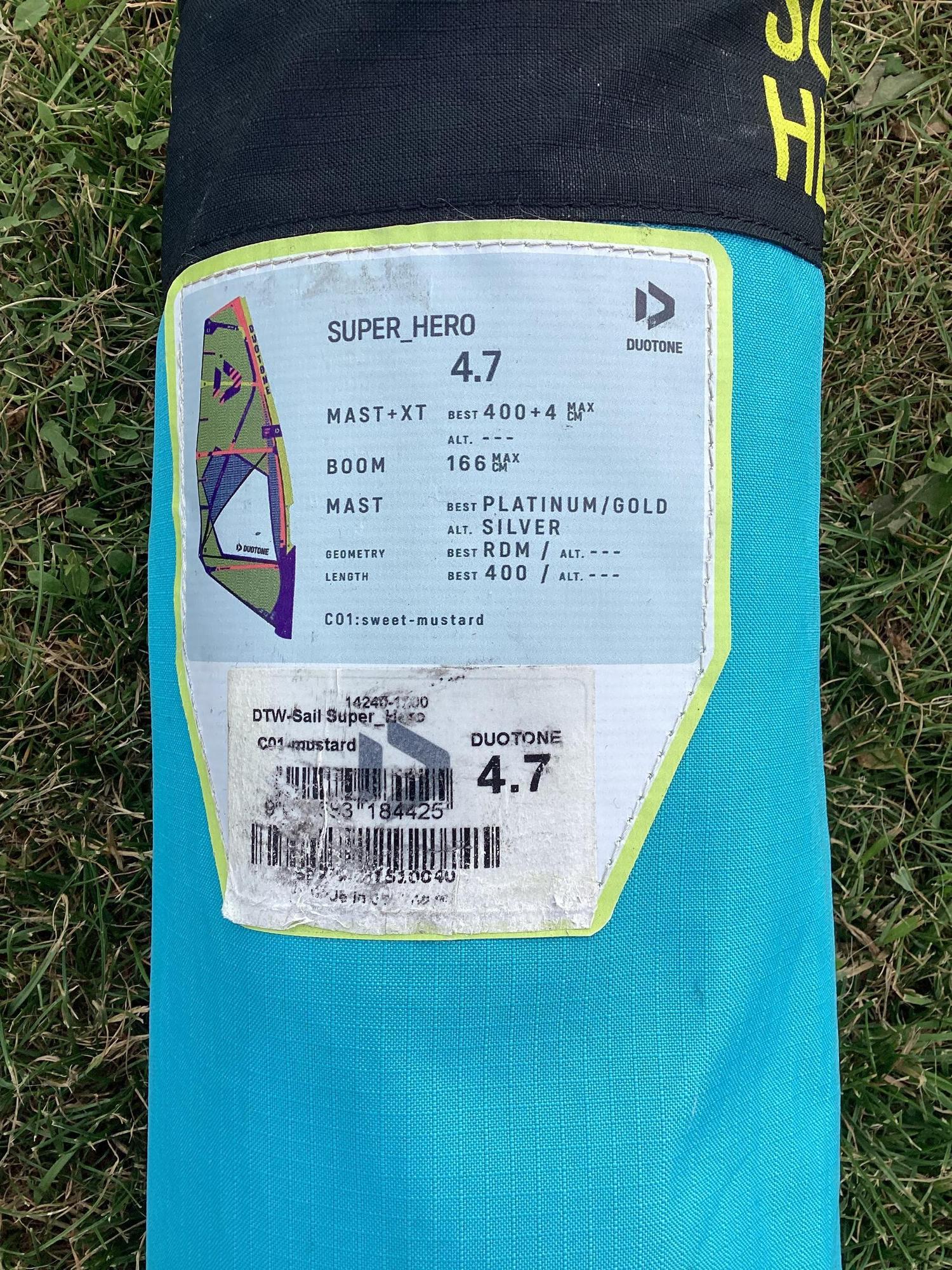 Used Duotone Super_Hero 4.7 2025 - Worthing Watersports - Sails - Duotone Windsurfing