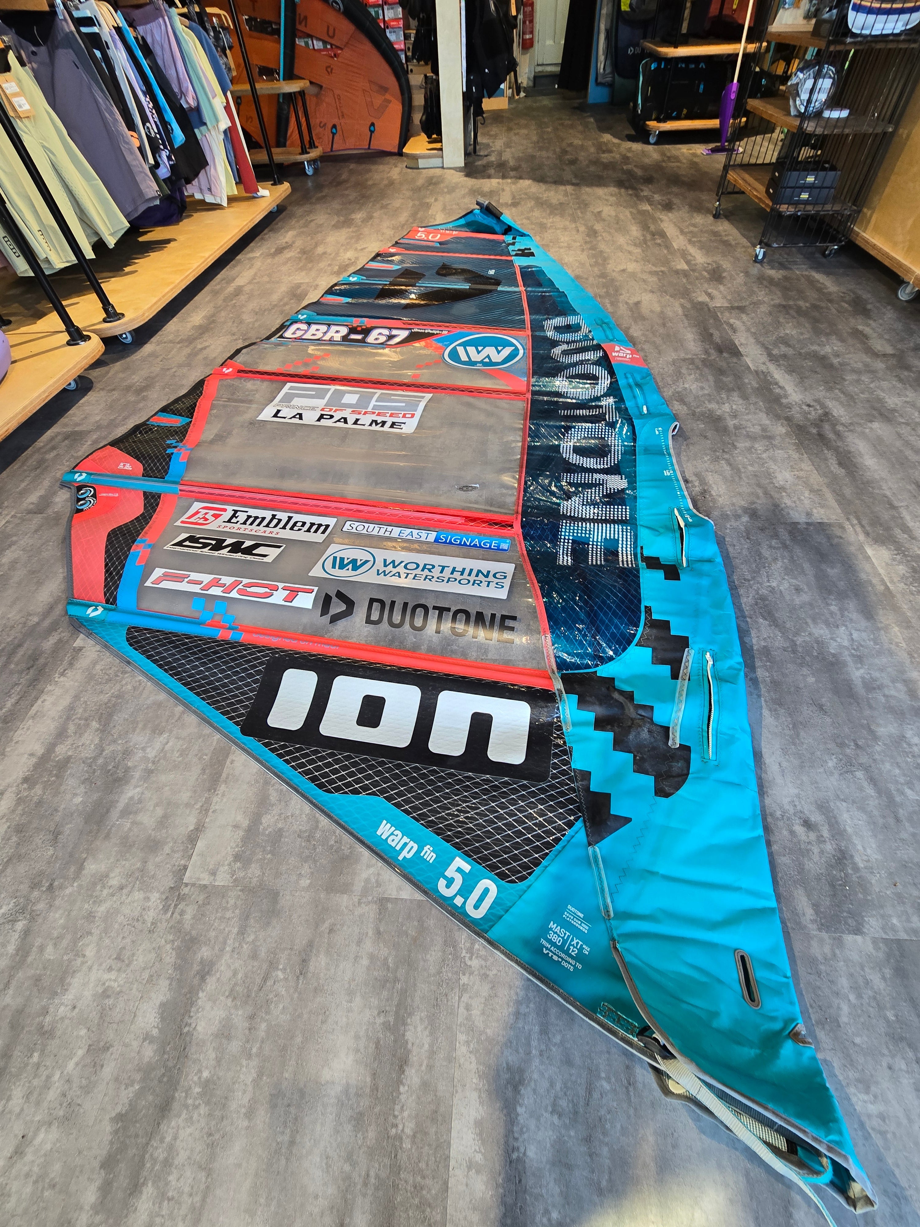 USED Duotone Warp_Fin 2025 5.0 - Worthing Watersports - - Sails - Duotone Windsurfing