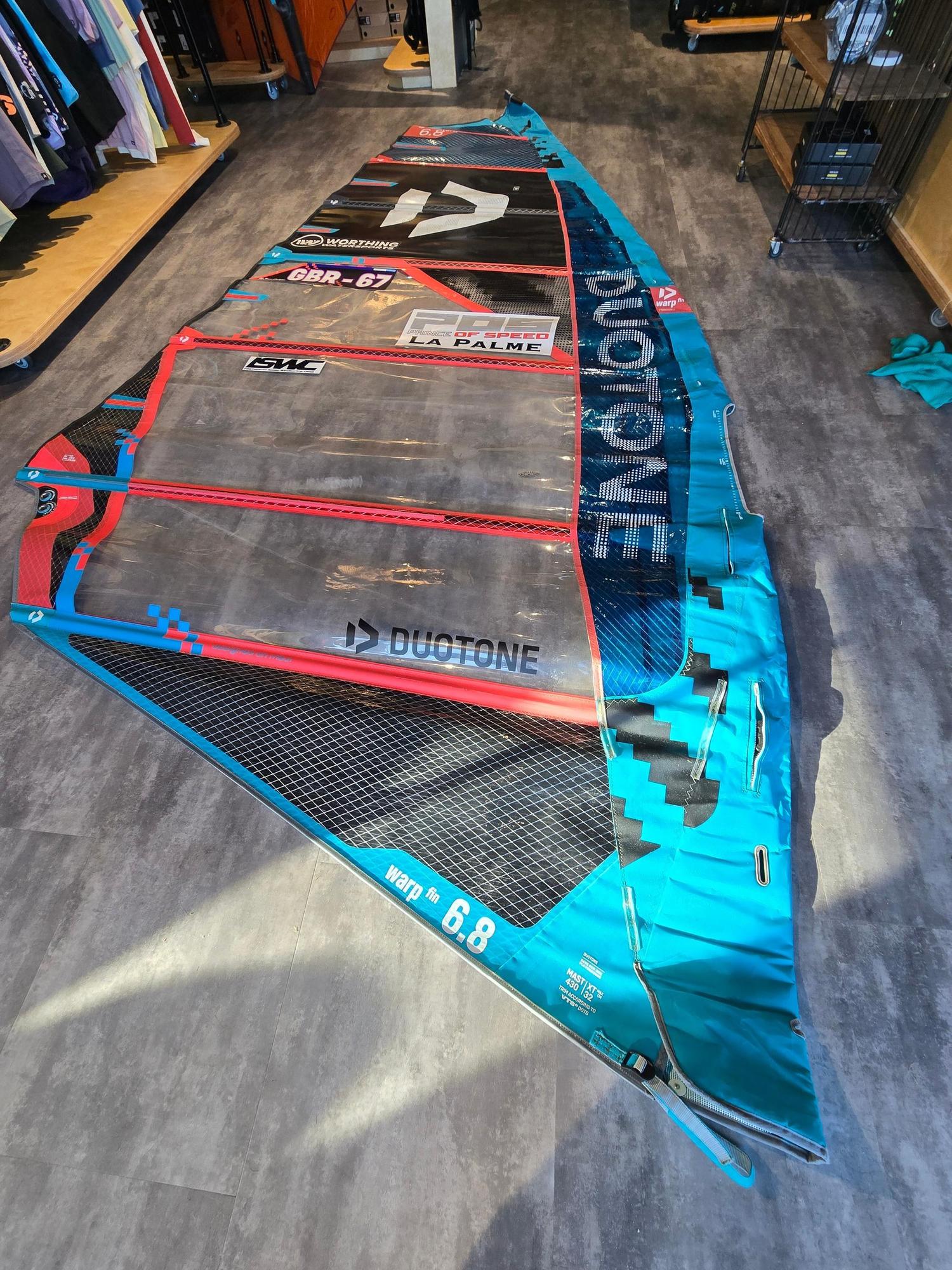USED Duotone Warp_Fin 2025 6.8 - Worthing Watersports - - Sails - Duotone Windsurfing