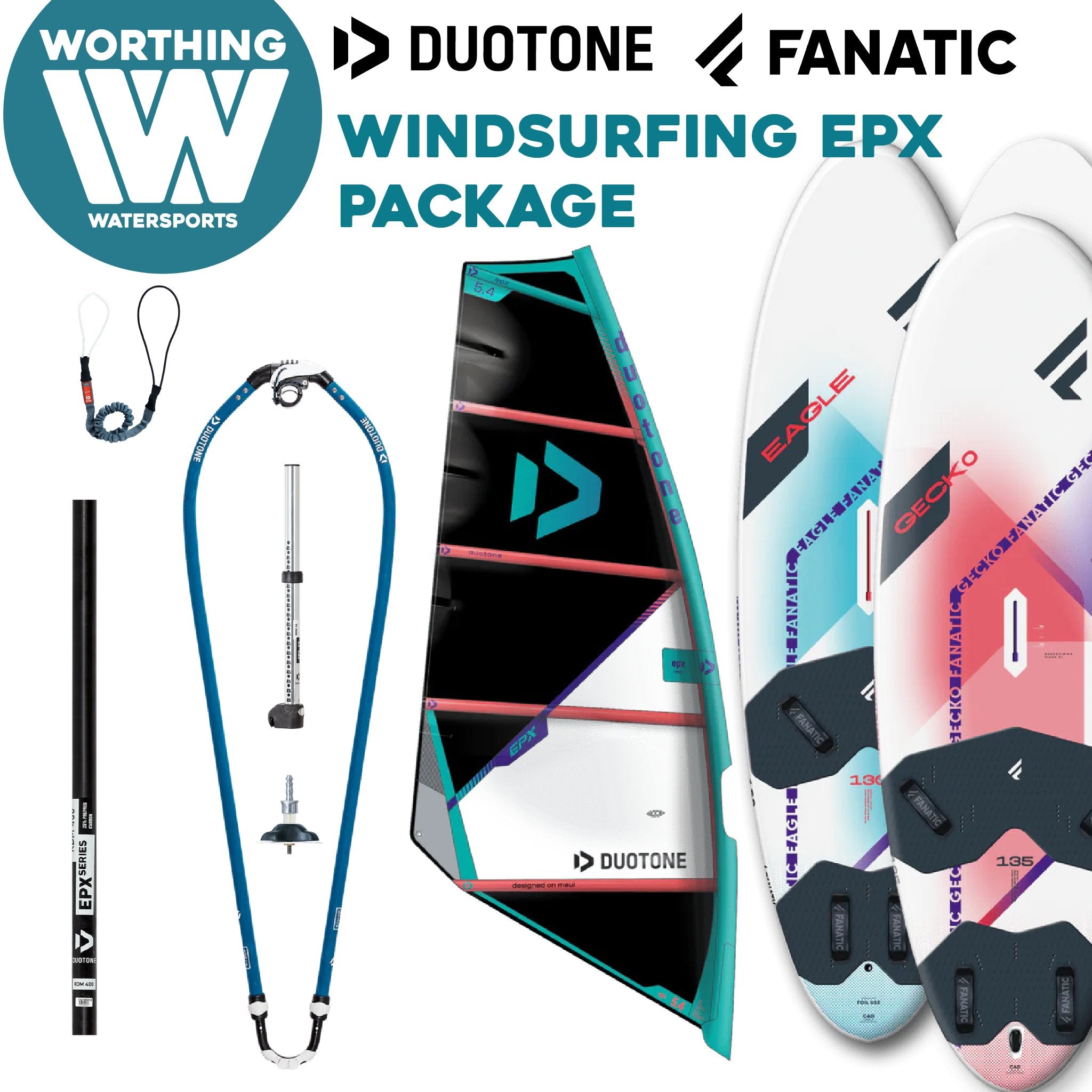 Fanatic Duotone Eagle EPX Complete Windsurfing Package 2023 - Worthing Watersports - Windsurfing Boards - Fanatic Windsurfing
