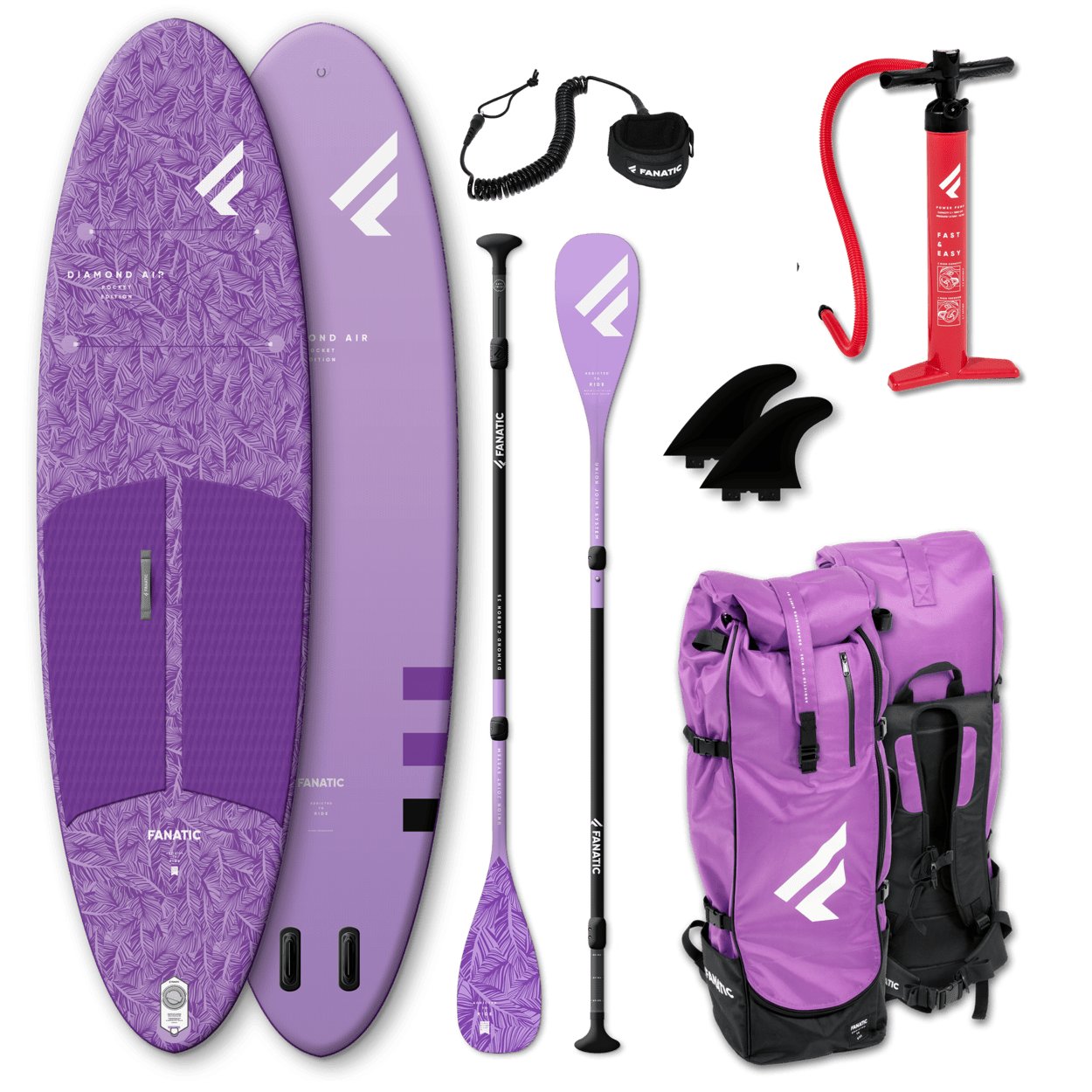 Fanatic Package Lavender Diamond Air Pocket 2022 iSUP Paddleboard - Worthing Watersports - 9010583015774 - iSUP Packages - Fanatic SUP