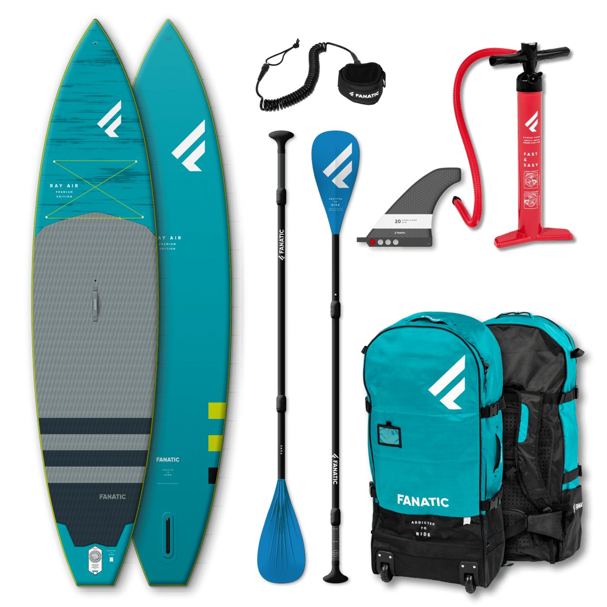 Fanatic Package Ray Air Premium/Pure 2022 iSUP Paddleboard - Worthing Watersports - 9008415938513 - iSUP Packages - Fanatic SUP