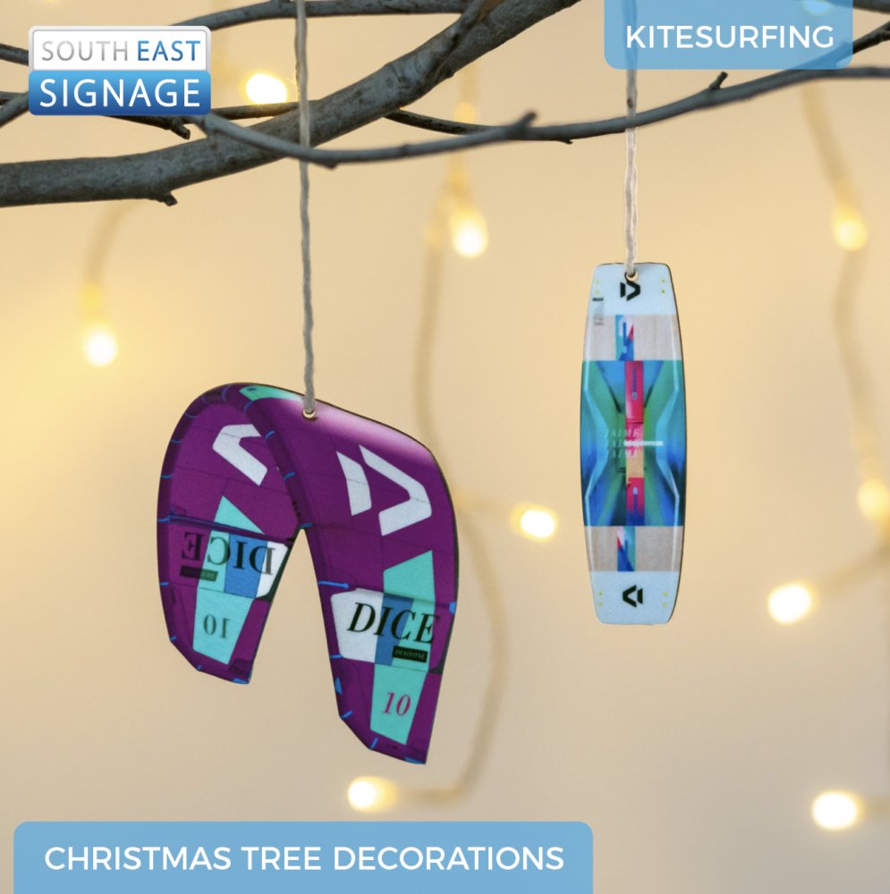 Kitesurfing Christmas Tree Decoration - Worthing Watersports - SES-LAZ-CC-HB-102 - Seasonal & Holiday Decorations - South East Signage