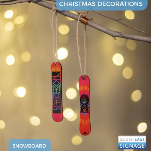 Your snowboard as a christmas tree decoration! - Worthing Watersports - SES-LAZ-CC-HB-108 - South East Signage