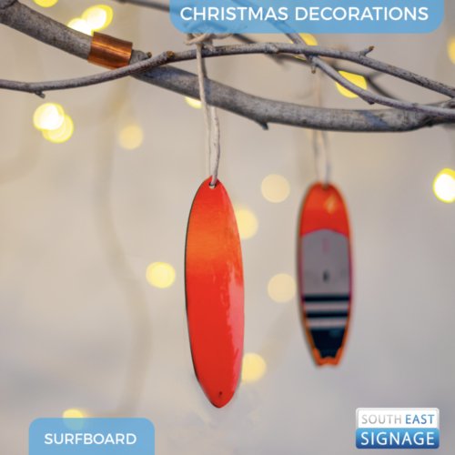 Your surfboard as a christmas tree decoration! - Worthing Watersports - SES-LAZ-CC-HB-109 - South East Signage