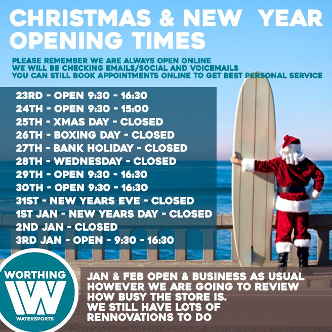 Christmas Opening Times - Worthing Watersports