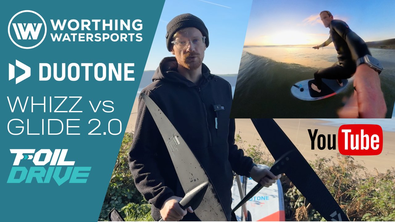 Duotone Whizz vs Glide 2.0 - Foil Drive Prone Foiling - Worthing Watersports