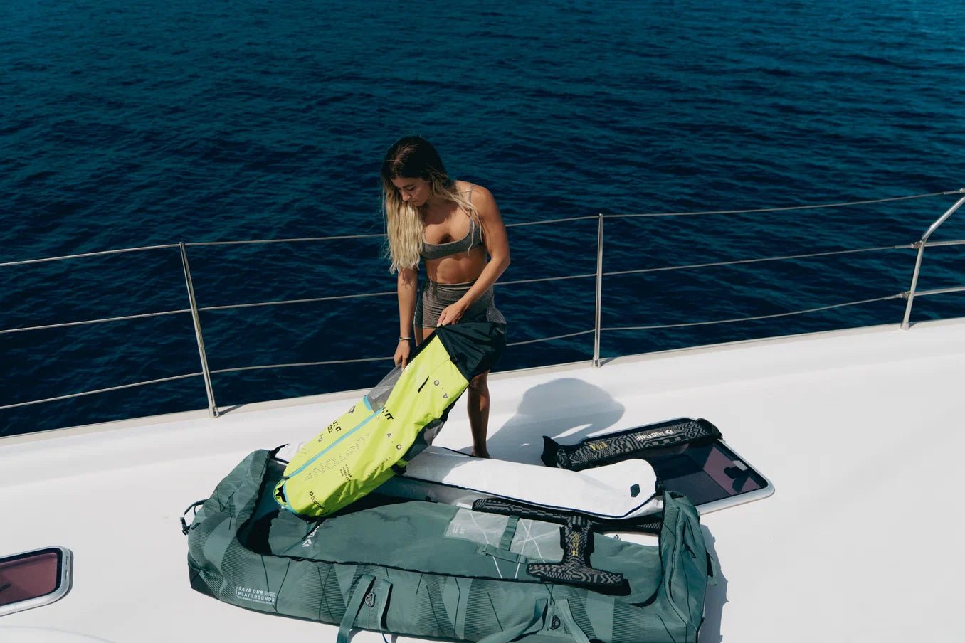 Duotone Wing Foil Travel Gear: New Ivory &amp; Slate Green - Worthing Watersports