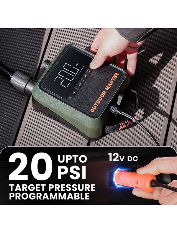 Outdoor Master Cachalot 2 - Mini SUP Pump 12v Electric Stand Up Paddle iSUP, wing, Kite and Kayak