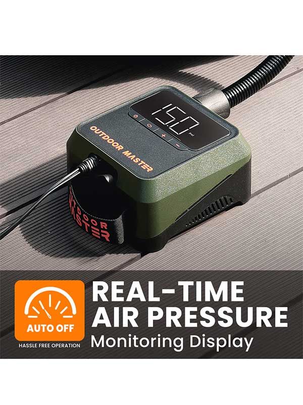 Outdoor Master Cachalot 2 - Mini SUP Pump 12v Electric Stand Up Paddle iSUP, wing, Kite and Kayak