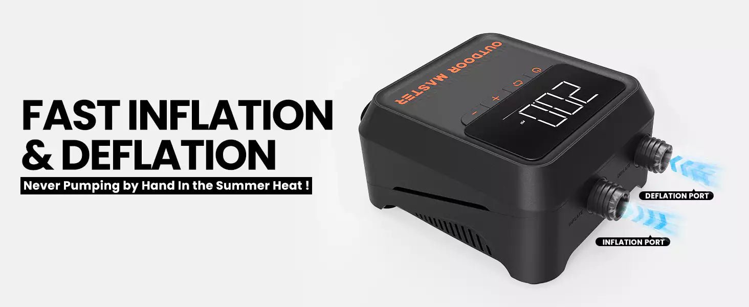 Outdoor Master Cachalot 2s Mini Electric SUP Pump 20psi Battery Powered Portable Electric Stand Up Paddle iSUP, wing, Kite and Kayak