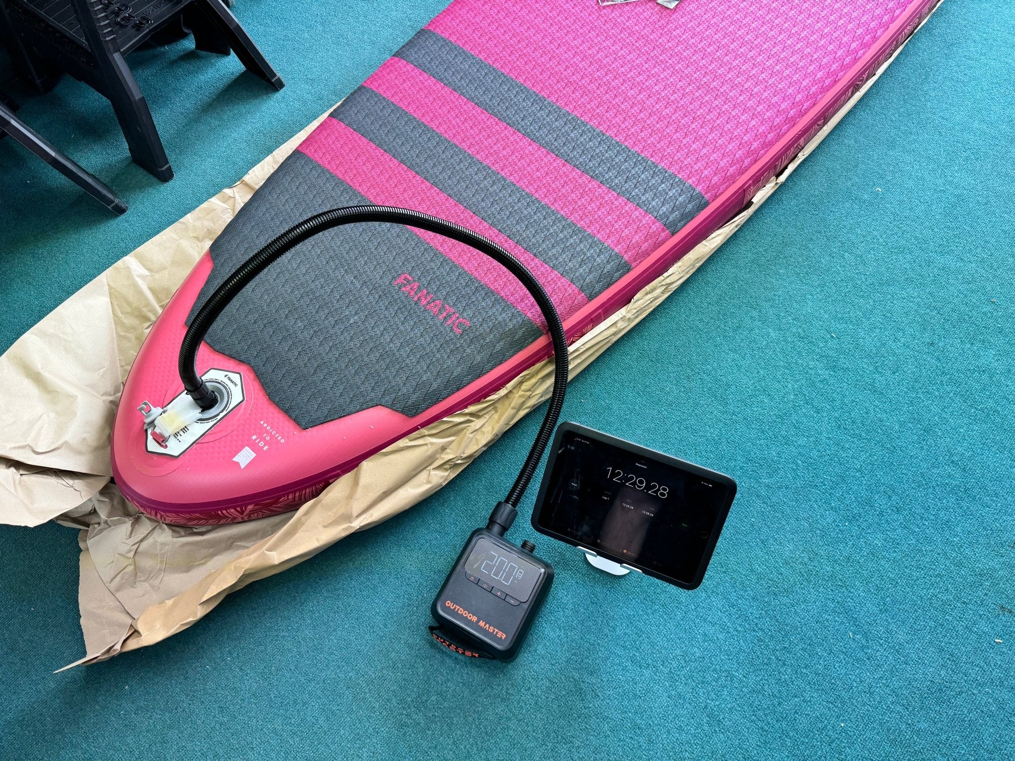 Outdoor Master Cachalot 2s Mini Electric SUP Pump 20psi Battery Powered Portable Electric Stand Up Paddle iSUP, wing, Kite and Kayak