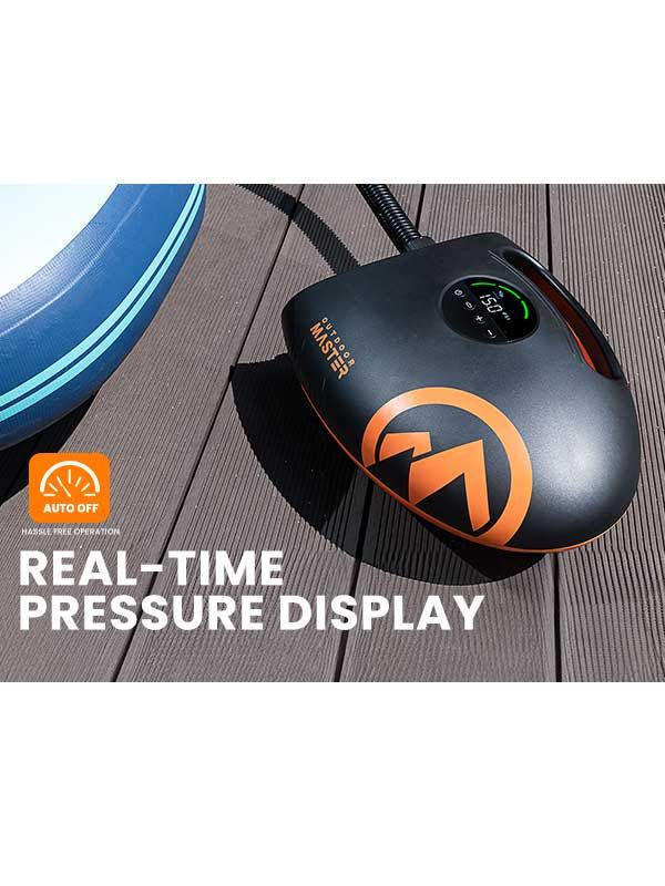 Outdoor Master Shark 2s Electric SUP Pump 20psi Battery Powered Portable Electric Stand Up Paddle iSUP, wing, Kite and Kayak