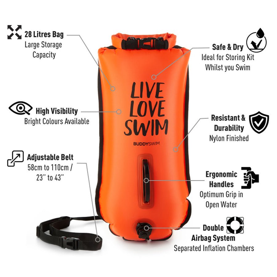 Buddyswim Dry Bag Buoy - Orange - Worthing Watersports - 250816 - Dry Bags - Buddyswim