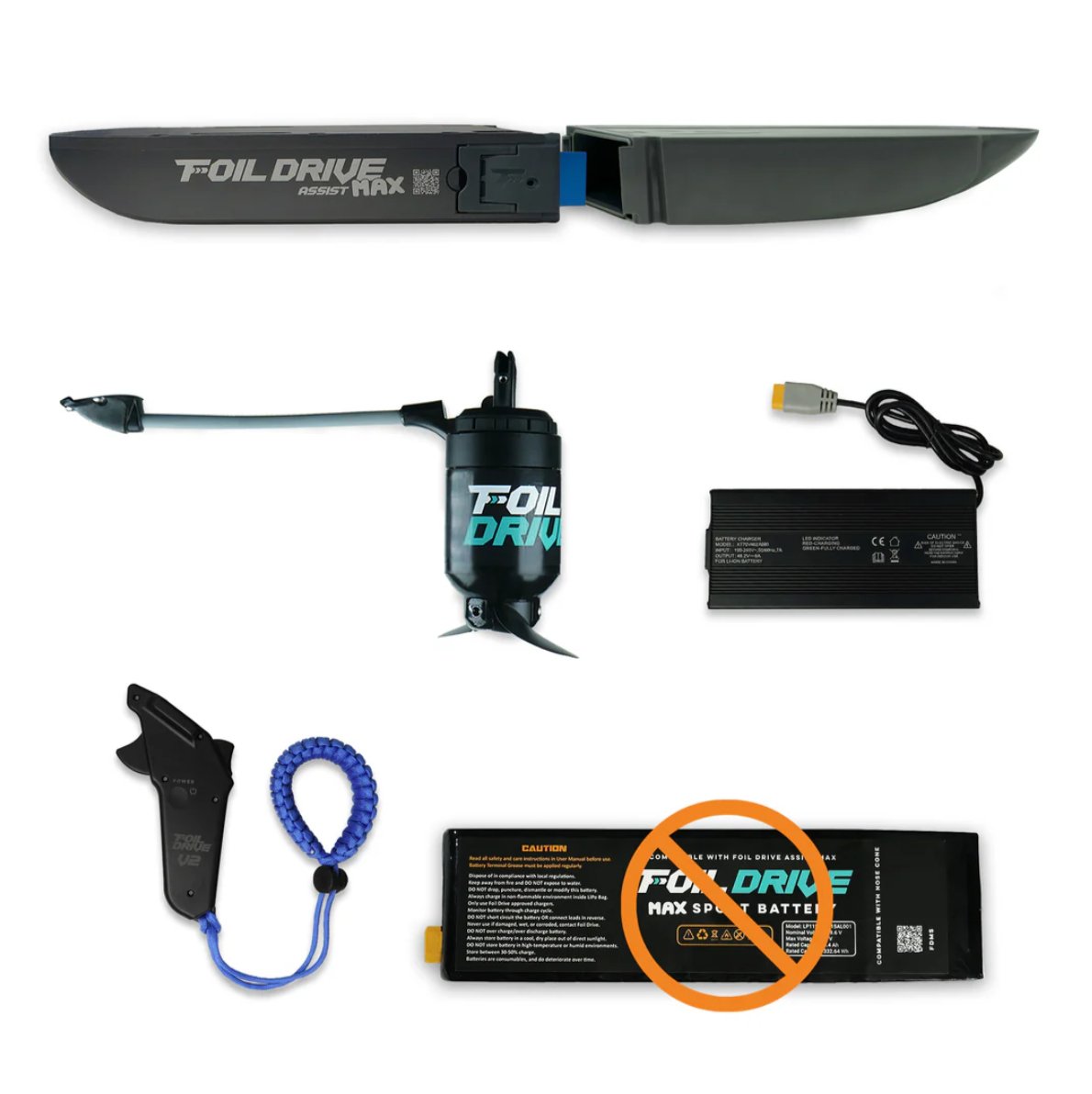 Foil Drive Assist MAX Base Kit (20cm v2 Motor) - Worthing Watersports - 9361123002144 - Foil Sets Complete - Foil Drive