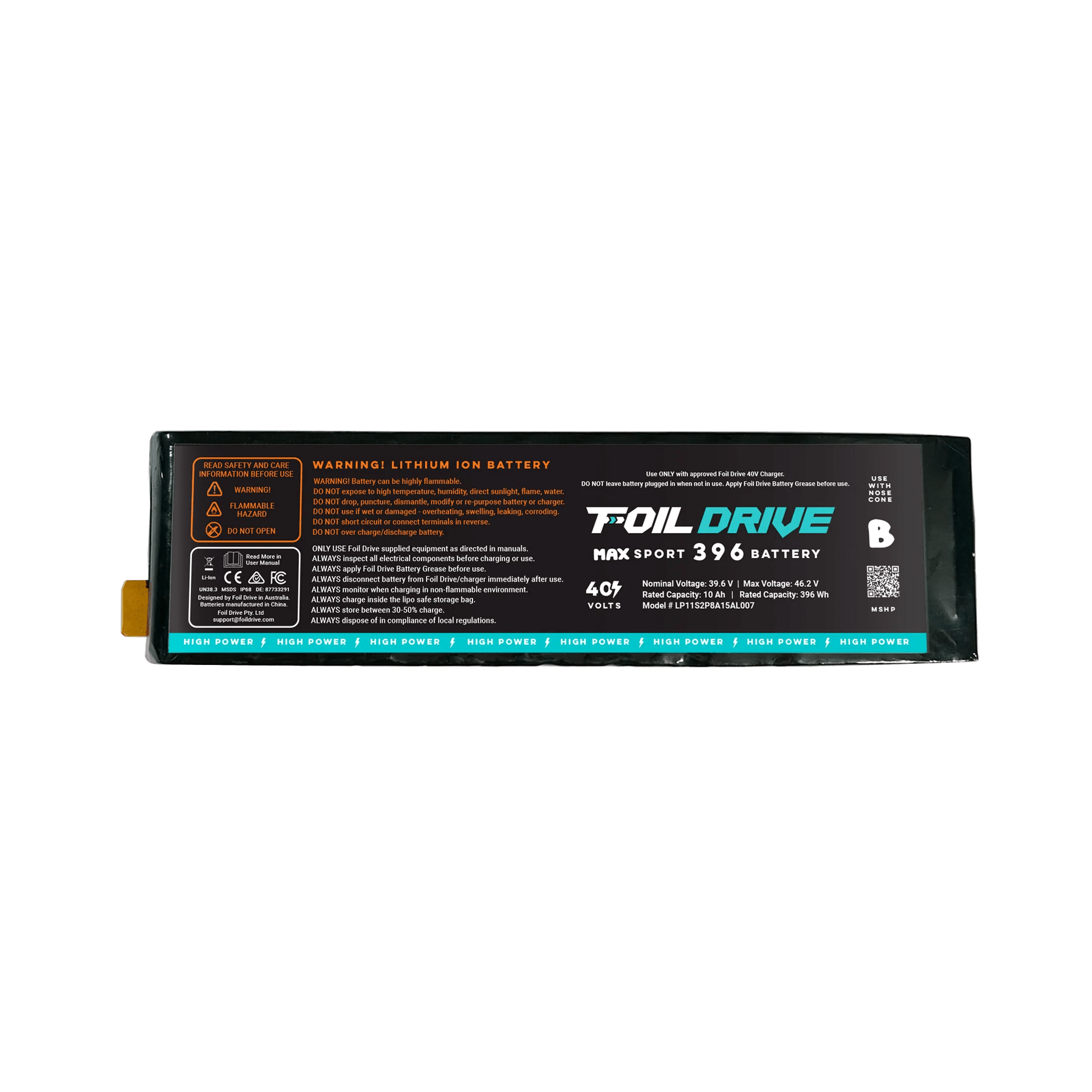 Foil Drive MAX Sport High Power 396 Battery - Worthing Watersports - 9361123003431 - Batteries - Foil Drive