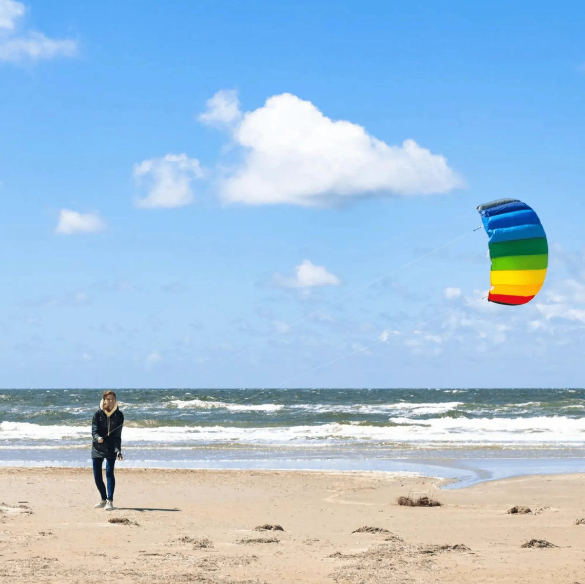 HQ Symphony Beach III 1.3 Rainbow R2F Stunt Kite | Beginner Dual - Line Foil Kite - Worthing Watersports - 4031169210609 - Kites - HQ