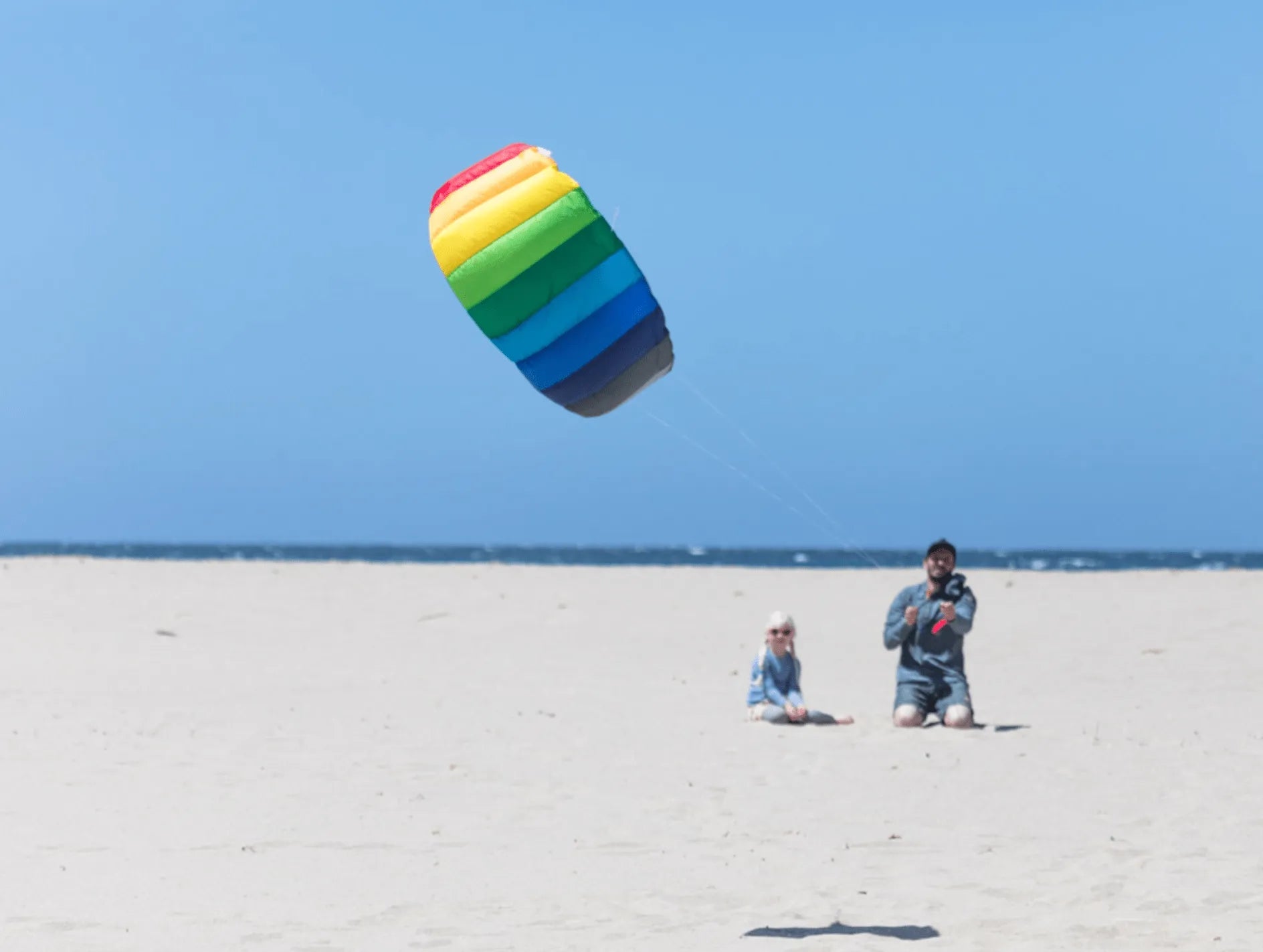 HQ Symphony Beach III 1.3 Rainbow R2F Stunt Kite | Beginner Dual - Line Foil Kite - Worthing Watersports - 4031169210609 - Kites - HQ