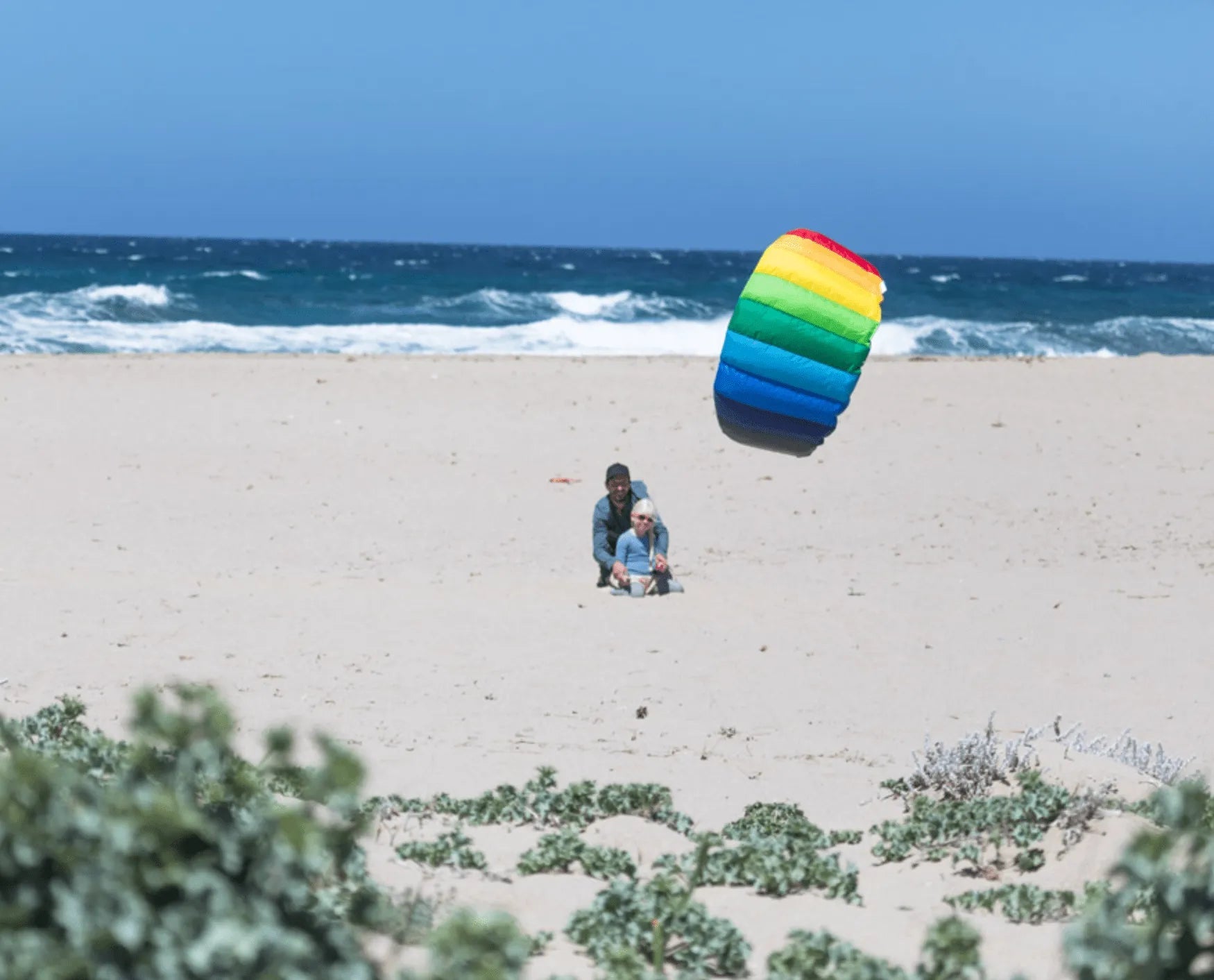 HQ Symphony Beach III 1.3 Rainbow R2F Stunt Kite | Beginner Dual - Line Foil Kite - Worthing Watersports - 4031169210609 - Kites - HQ