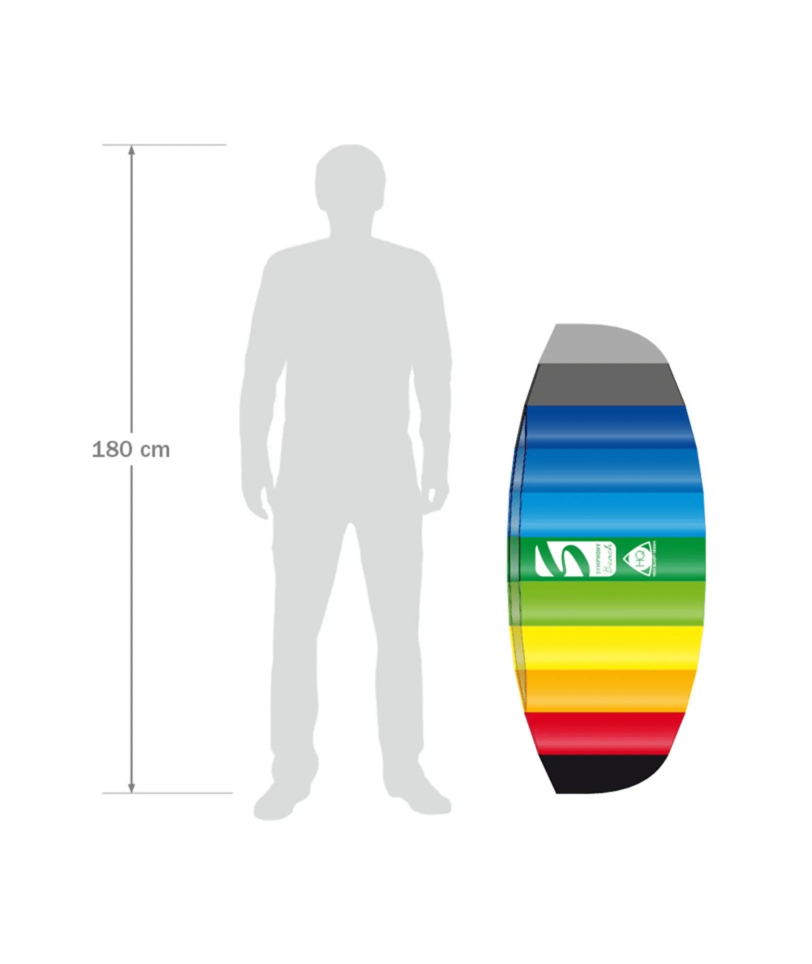 HQ Symphony Beach III 1.3 Rainbow R2F Stunt Kite | Beginner Dual - Line Foil Kite - Worthing Watersports - 4031169210609 - Kites - HQ