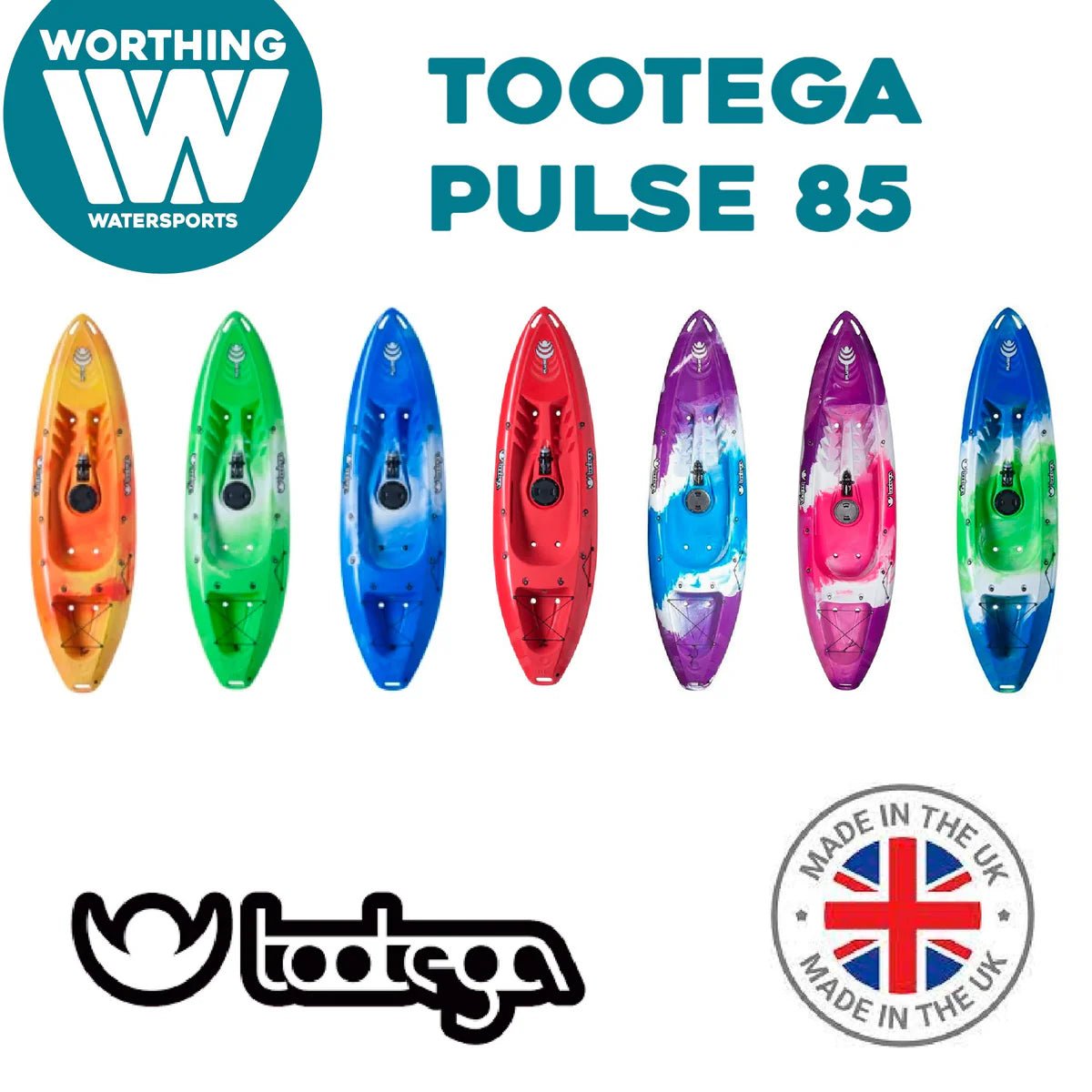 Tootega Pulse 85 - Single Person Rigid Kayak - Bundle with Seat and Paddle - Worthing Watersports - Kayaks - Tootega