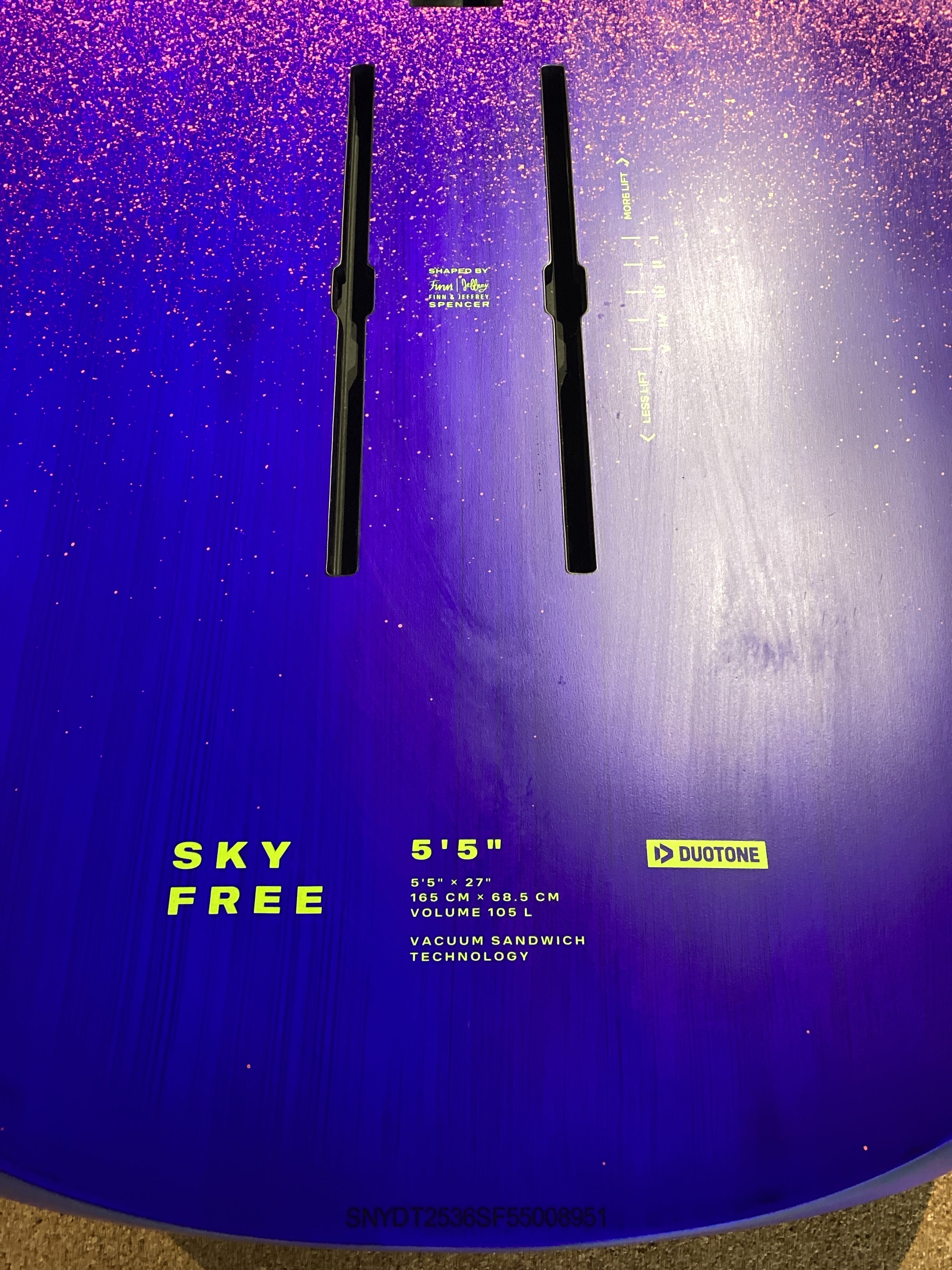 USED Duotone Foilboard Sky Free 2025 5'5'' 105L - Worthing Watersports -  - Boards - Duotone X