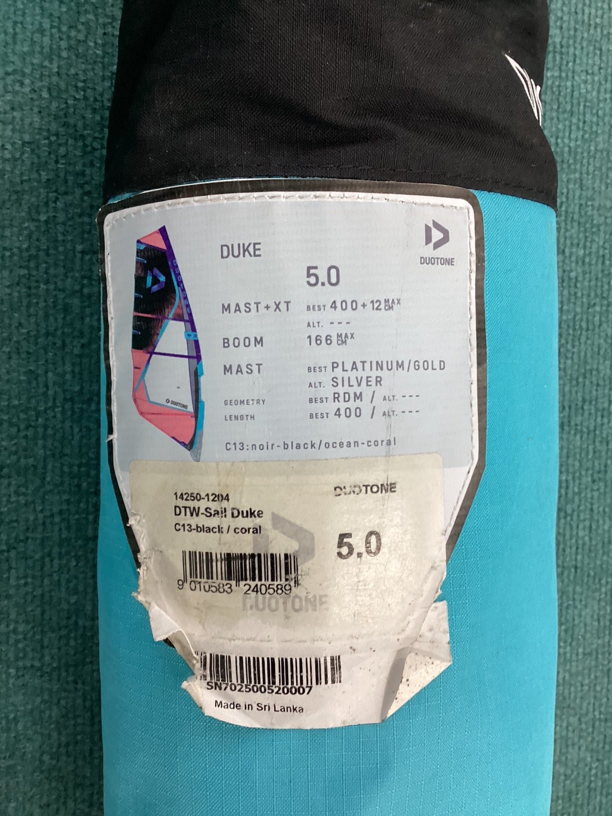 Used Duotone Sail Duke 2025 5.0 - Worthing Watersports -  - Sails - Duotone Windsurfing