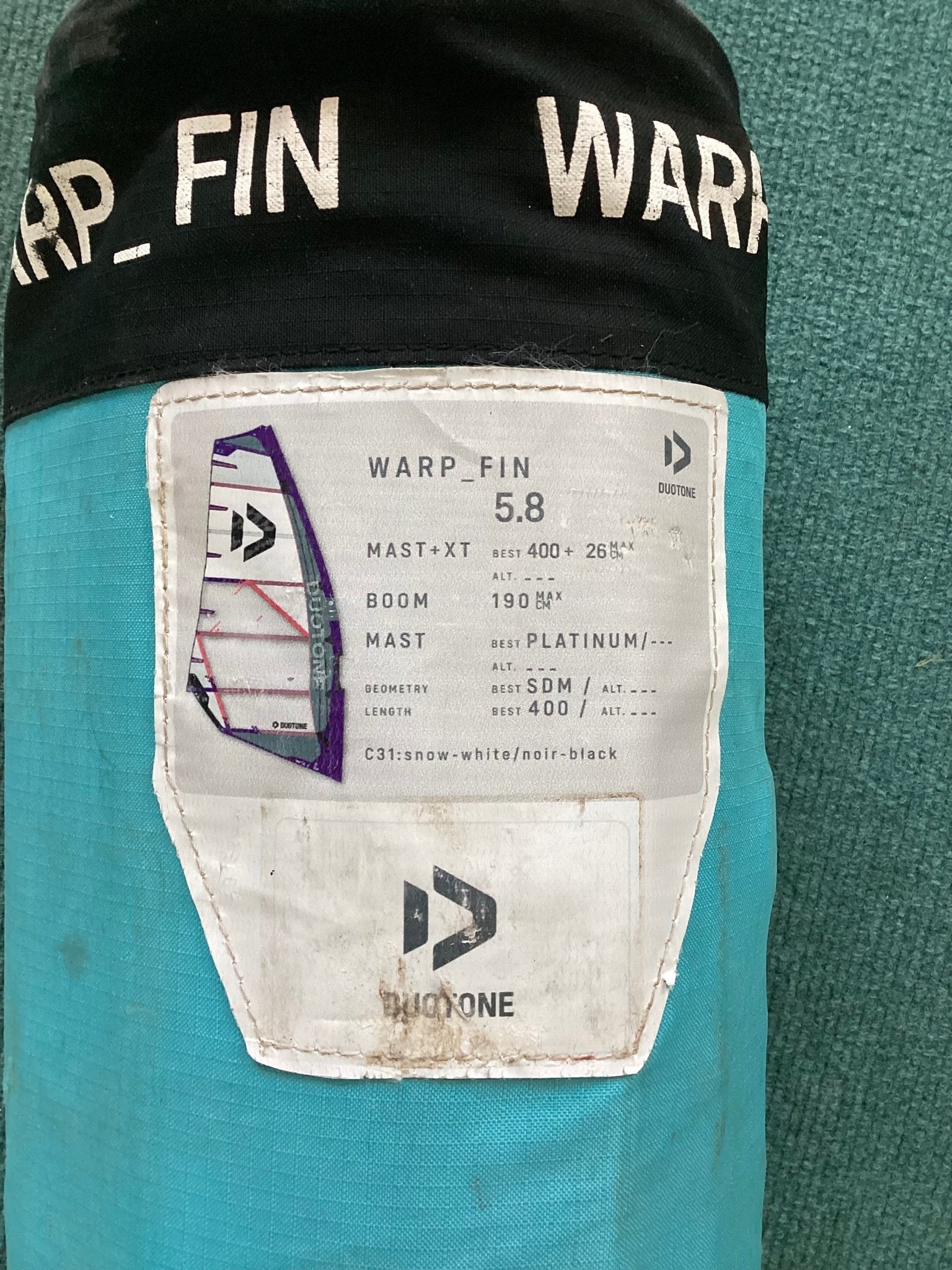 USED Duotone Warp Fin 2024 5.8m - Worthing Watersports - Windsurfing Sails - Duotone Windsurfing