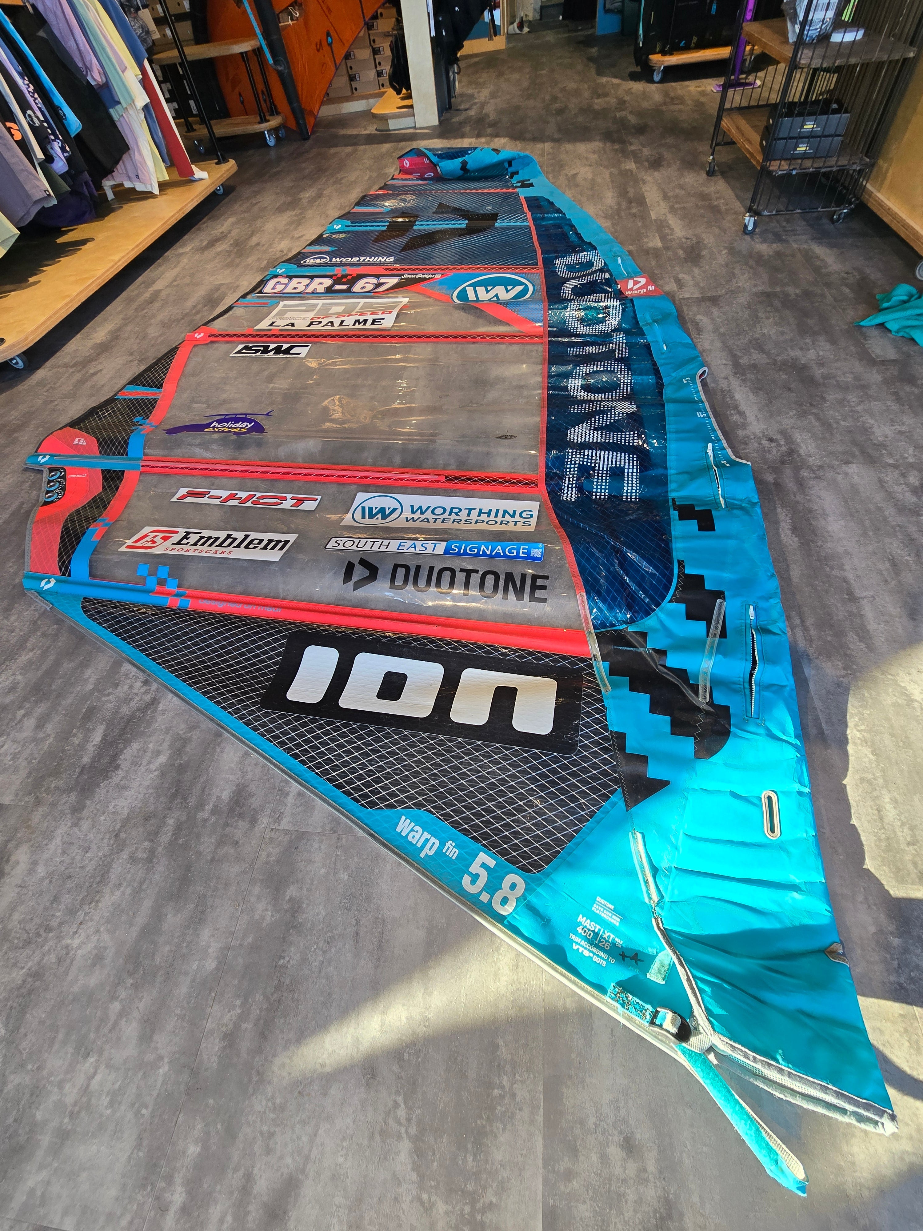 USED Duotone Warp_Fin 2025 5.8 - Worthing Watersports -  - Sails - Duotone Windsurfing