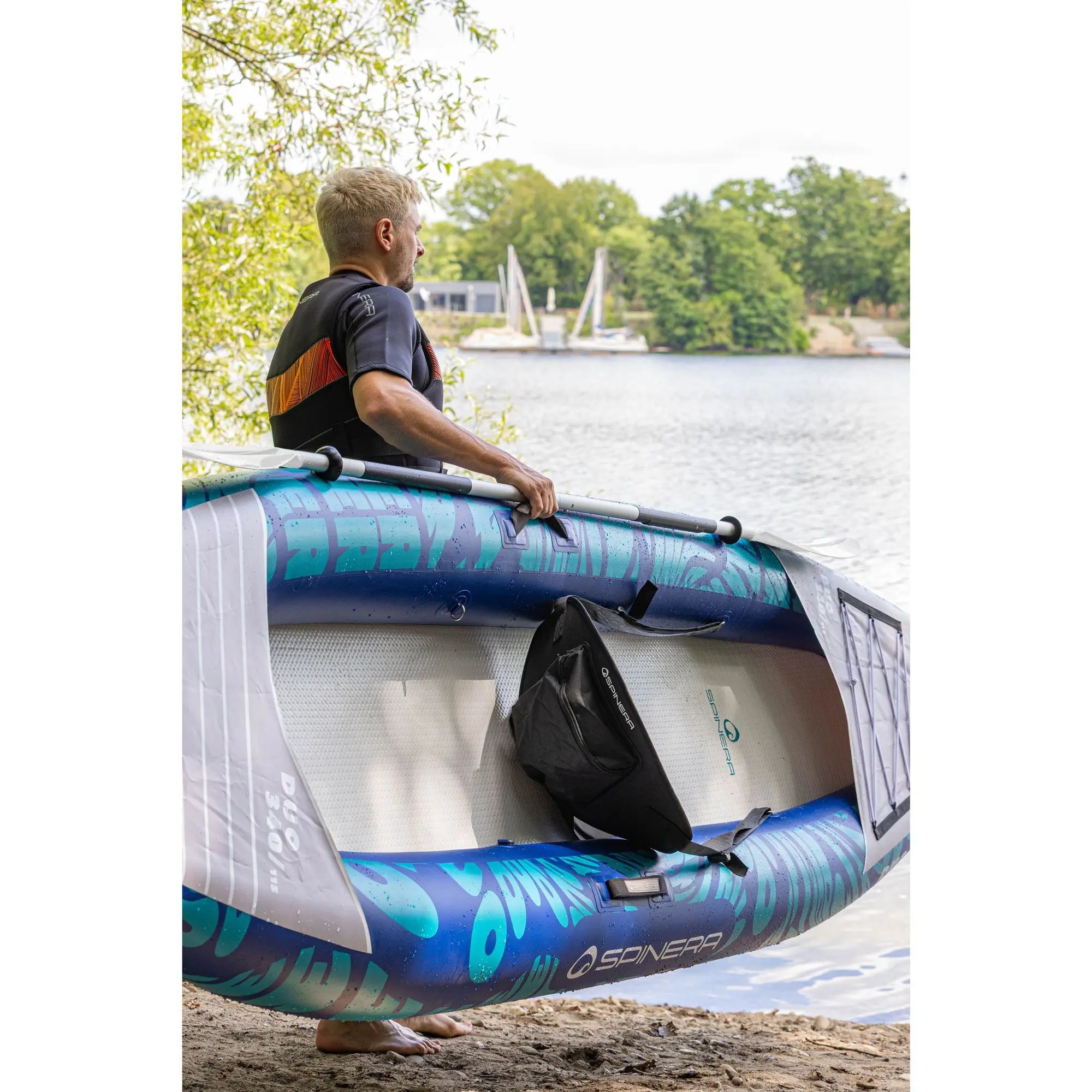 Spinera Duo 340 Package - 2 Person HDDS Kayak - 2x Paddles, Pump, Seats & Bag