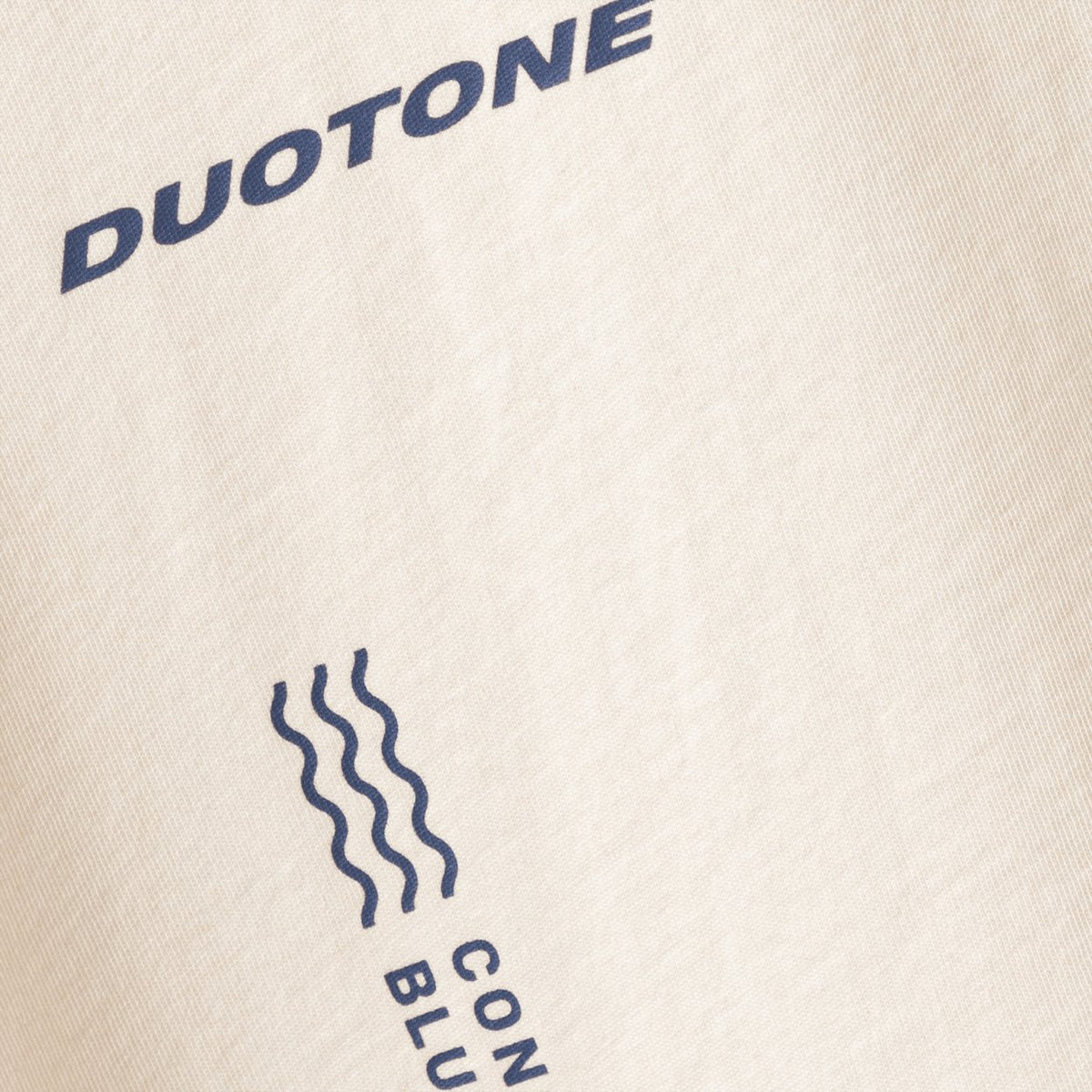 Undyed Duotone Cyclone men's T-shirt featuring dark blue branding and wave graphic detail on natural fabric.