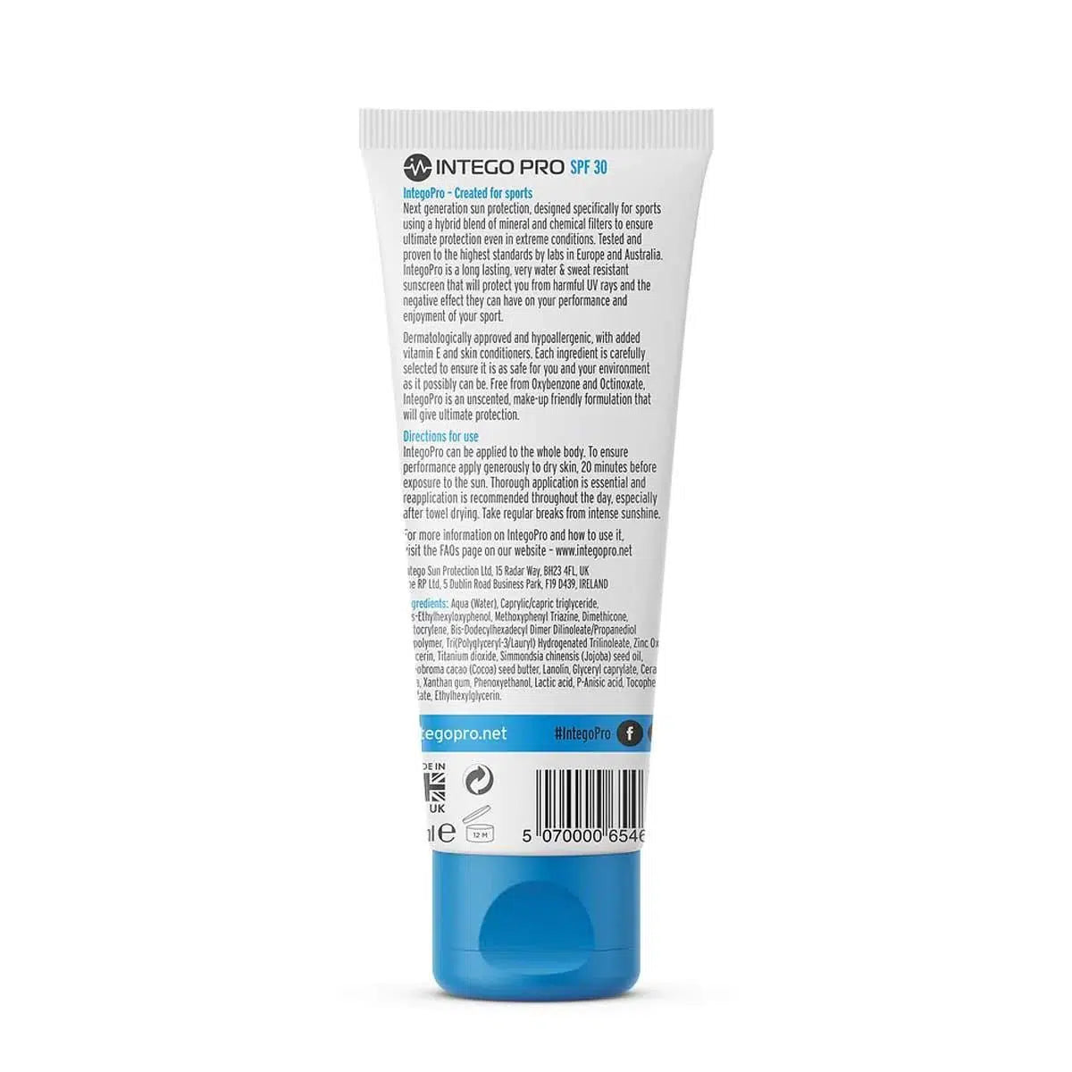 Intego Pro SPF50+ & SPF30 Water Resistant Sports Sunscreen - 75ml