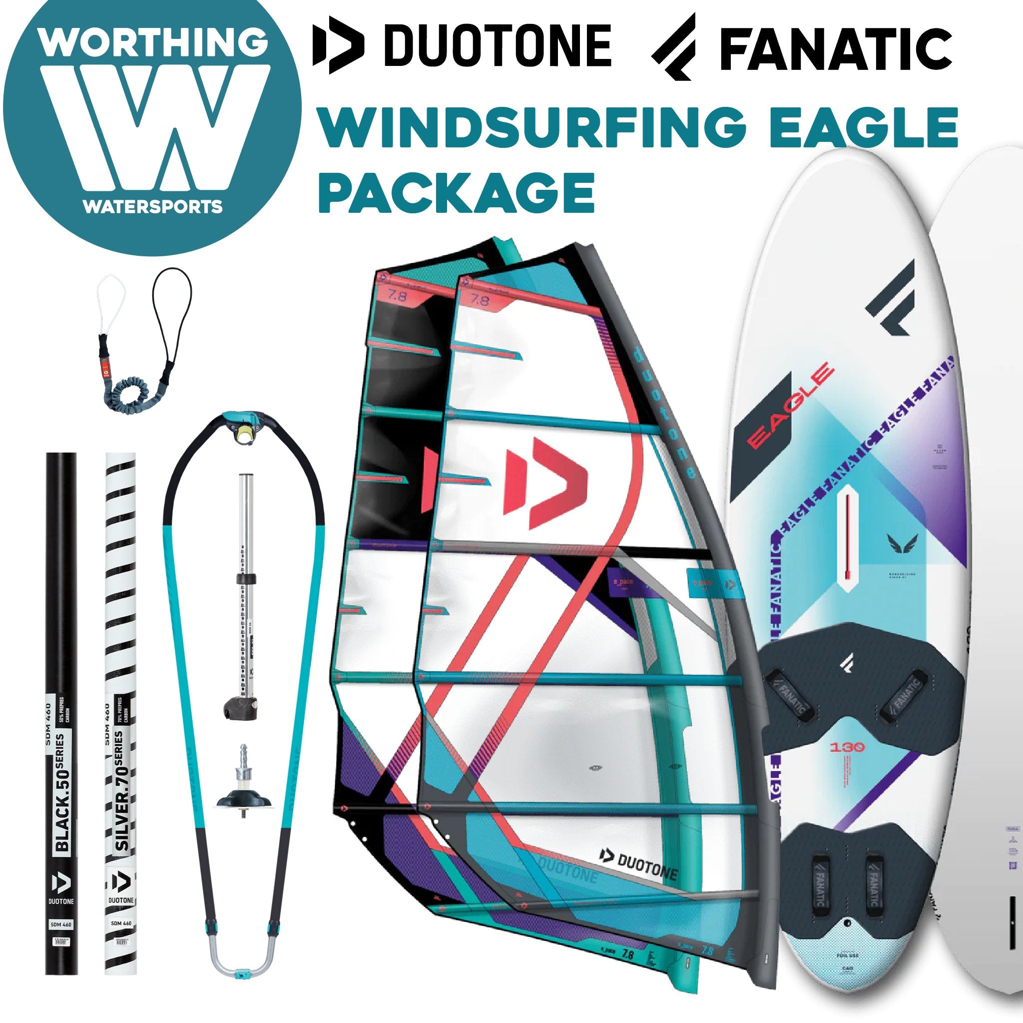 Fanatic Duotone Eagle E-Pace Complete Windsurfing Package 2023 - Worthing Watersports - Windsurfing Boards - Fanatic Windsurfing