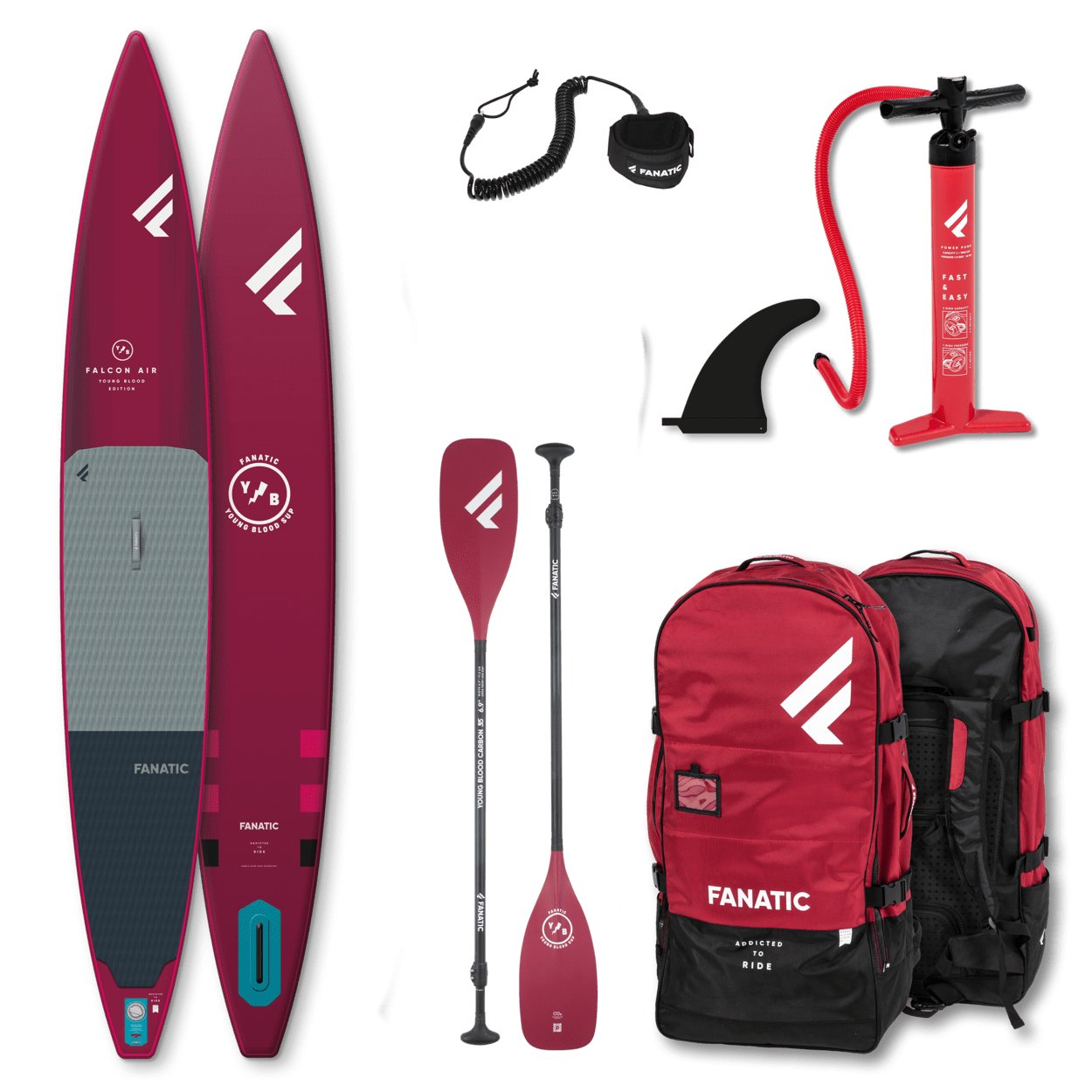 Fanatic Package Falcon Air Young Blood Edition/YB35 2022 iSUP Paddleboard - Worthing Watersports - 9010583127859 - iSUP Packages - Fanatic SUP