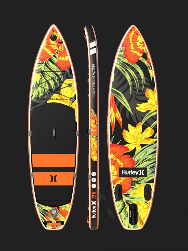 Hurley ApexTour Midnight Tropics Inflatable Paddleboard Set | 10′ 8″ Long - Worthing Watersports - HUR2004 - Hurley Paddleboards