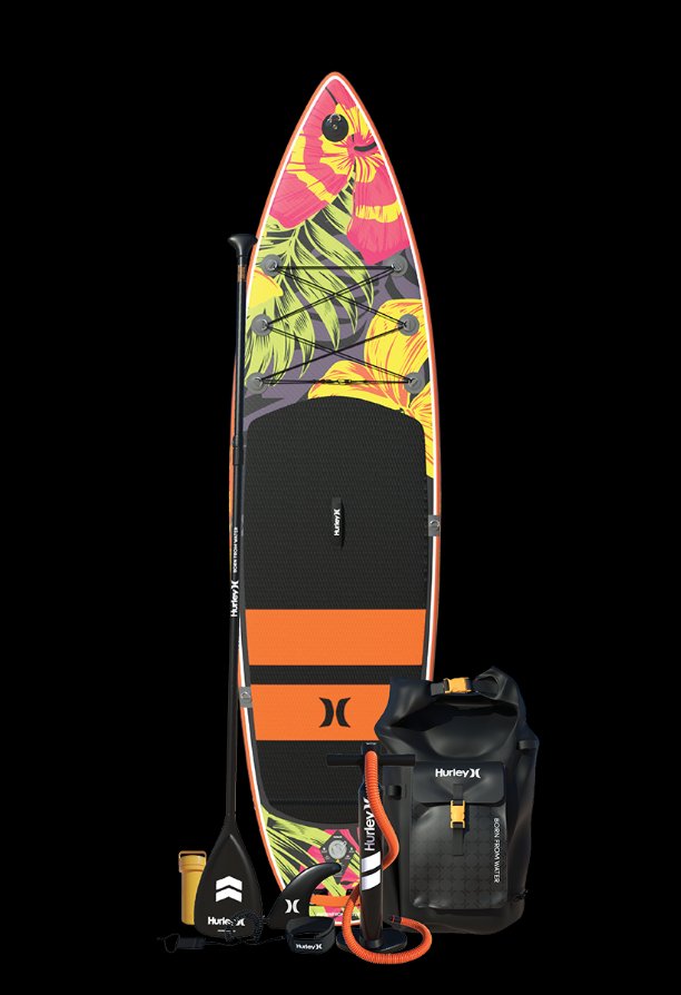 Hurley ApexTour Midnight Tropics Inflatable Paddleboard Set | 10′ 8″ Long - Worthing Watersports - HUR2004 - Hurley Paddleboards