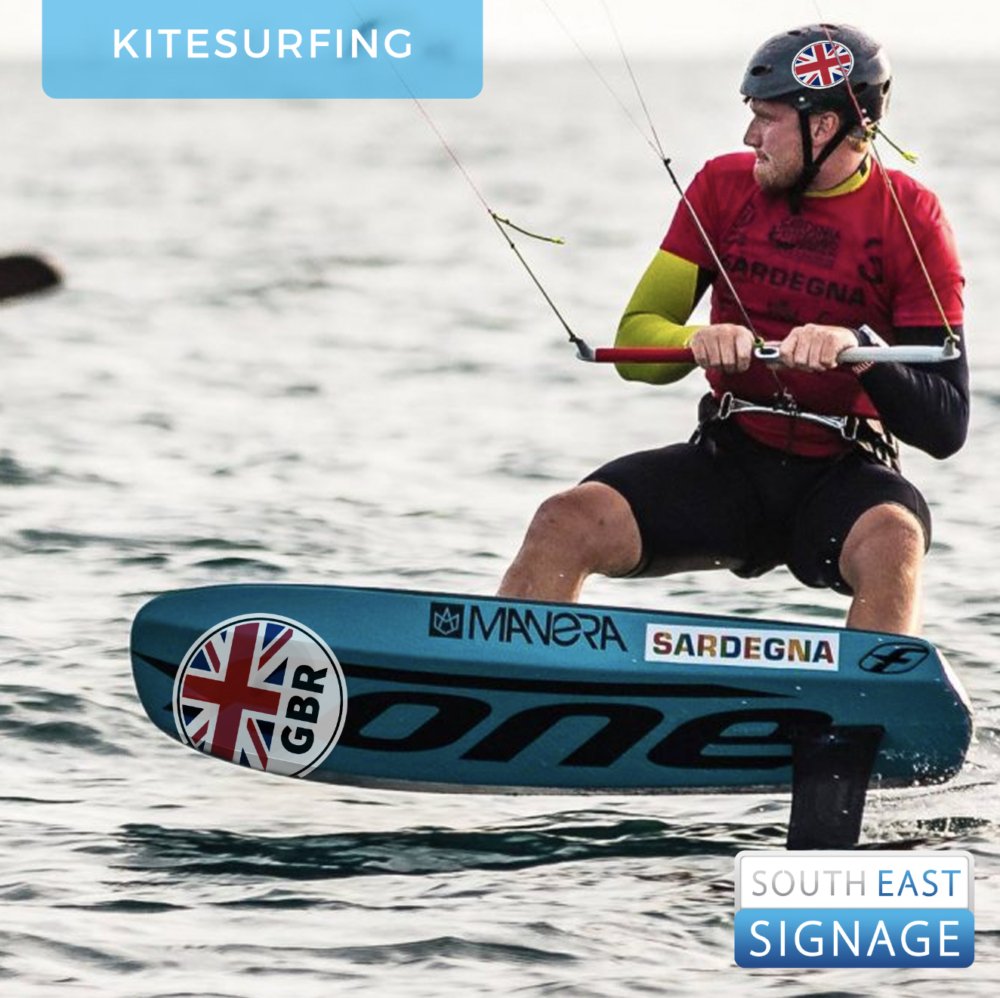 IKA Kitesurfing Board and Helmet Stickers - Worthing Watersports - SES - IKA Kitesurfing - Sail Sticker - South East Signage