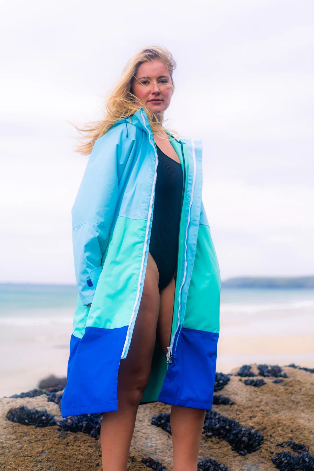 SplashRobe 3 in 1 Aqua tricolour Changing Robe - Worthing Watersports - Ponchos - SplashRobe