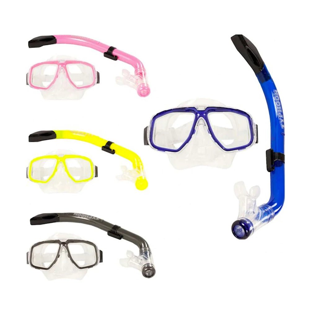 Typhoon Pro-Dive Adults Silicone Snorkel Set - Worthing Watersports - 320382-SILV - Typhoon